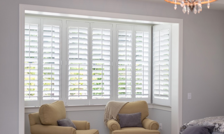 Plantation shutters in Hartford corner